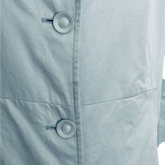 DKNY Pale Blue Single Breasted Trench Coat | Size L - Picture 2 of 10